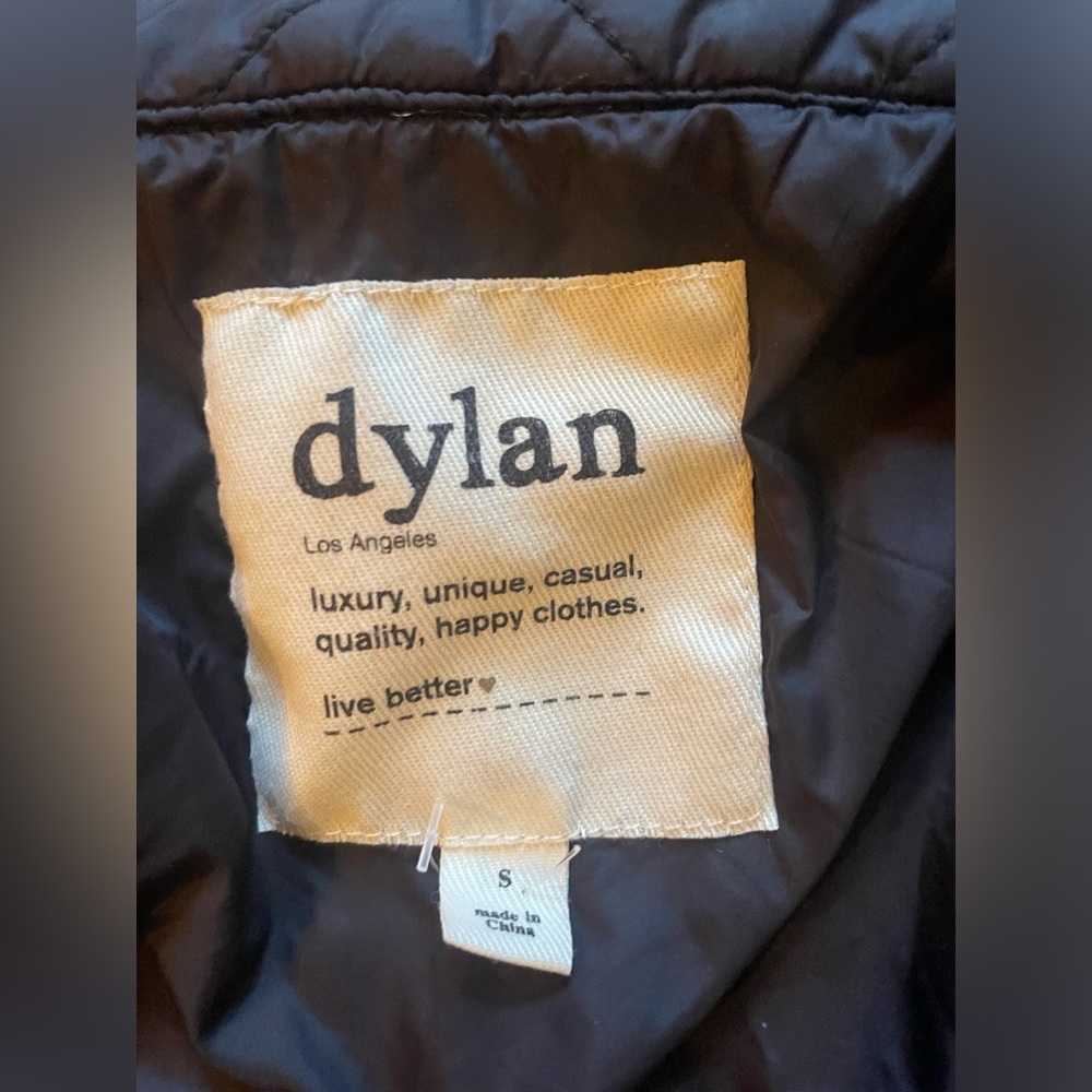 Dylan Los Angeles Quilted Black Cropped Jacket Womens Sz S - Picture 7 of 10